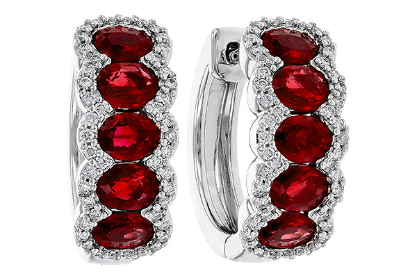 C284-06636: EARRINGS 2.20 TW RUBY 2.45 TGW