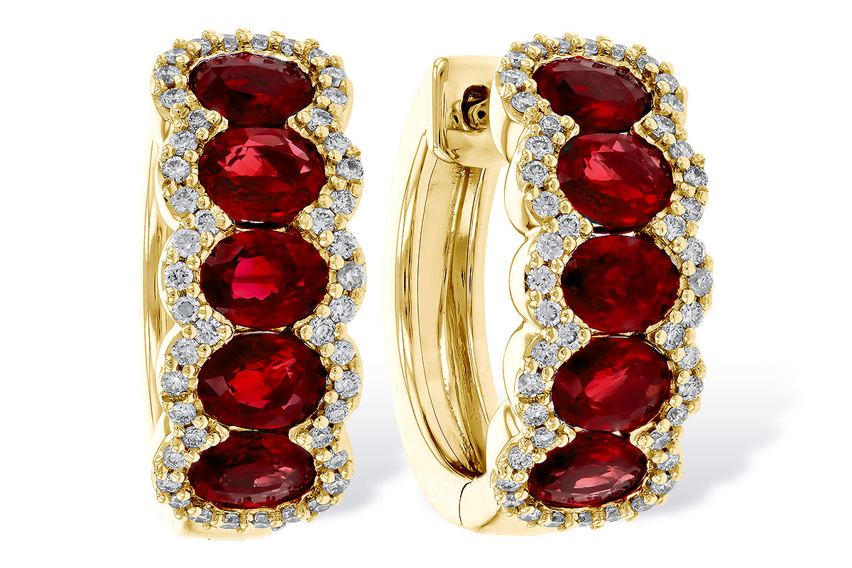 C284-06636: EARRINGS 2.20 TW RUBY 2.45 TGW