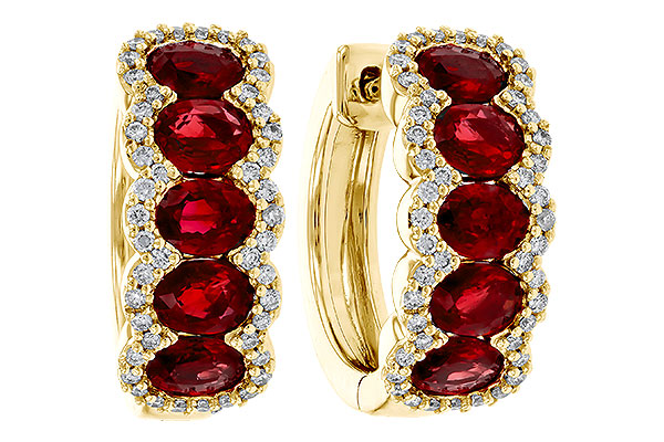 C284-06636: EARRINGS 2.20 TW RUBY 2.45 TGW