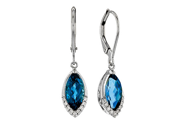 C284-07545: EARR 2.42 TW LONDON BLUE TOPAZ 2.50 TGW (9x5MM MQ)