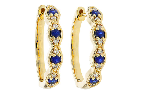C284-08390: EARRINGS .30 TW SAPPHIRE .40 TGW