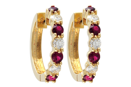 D010-39299: EARRINGS 1.30 RUBY 2.08 TGW