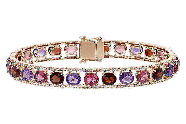 D198-56572: BRACELET 14.94 SEMI PREC (AMY,GT,PT) 15.95 TGW