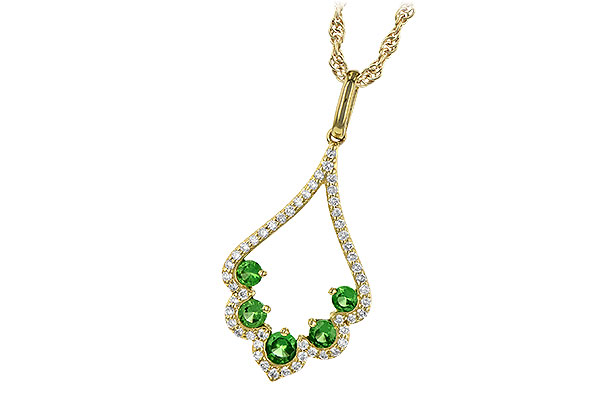 D199-45672: NECK .34 GREEN GARNET .53 TGW