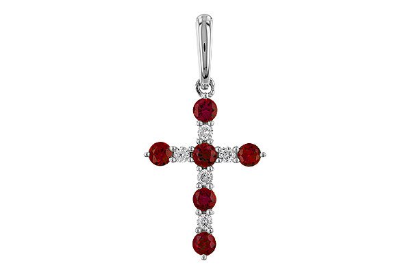 D284-02063: PENDANT .34 TW RUBY .42 TGW