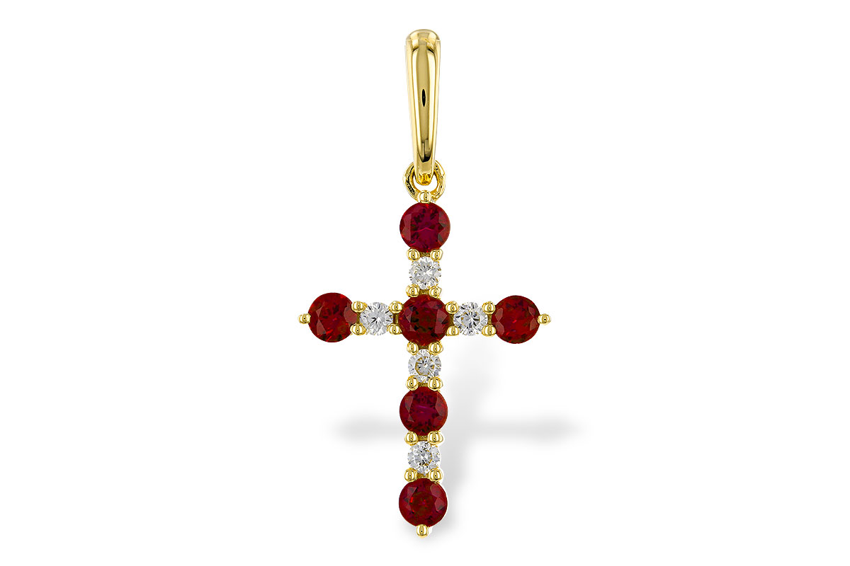 D284-02063: PENDANT .34 TW RUBY .42 TGW