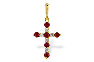 D284-02063: PENDANT .34 TW RUBY .42 TGW