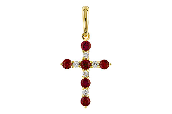 D284-02063: PENDANT .34 TW RUBY .42 TGW