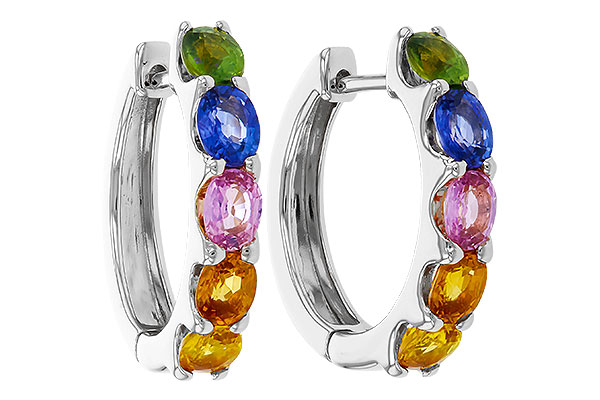 D284-02936: EARRINGS 2.20 TW MULTI-COLOR SAPPHIRE