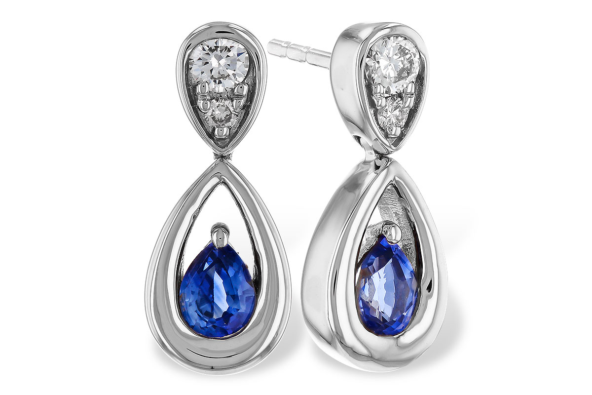 D284-02954: EARRINGS .42 SAPPHIRE .54 TGW (4x3 SAPP)