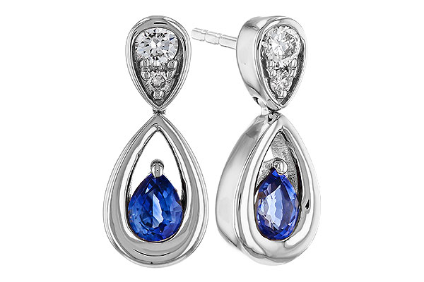 D284-02954: EARRINGS .42 SAPPHIRE .54 TGW (4x3 SAPP)