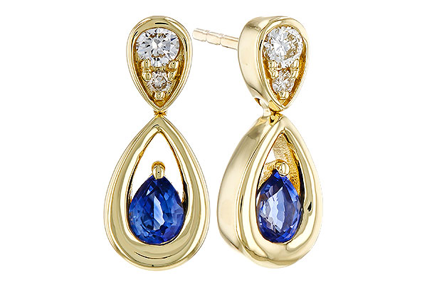D284-02954: EARRINGS .42 SAPPHIRE .54 TGW (4x3 SAPP)