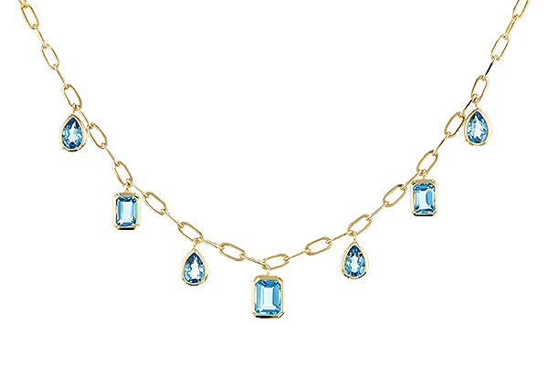 D284-02990: NECKLACE 4.10 TW BLUE TOPAZ (17")