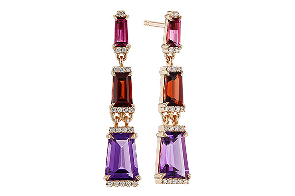 D284-03890: EARRINGS 1.98 SEMI-PREC (PT,GT,AMY) 2.05 TGW