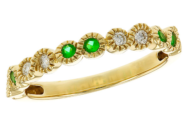 D284-06617: LDS WED RG .11 TW EMERALD .20 TGW
