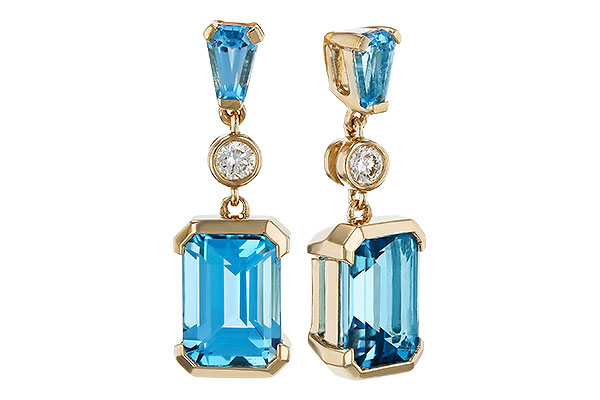 D284-07517: EARRINGS 2.37 TW BLUE TOPAZ 2.44 TGW