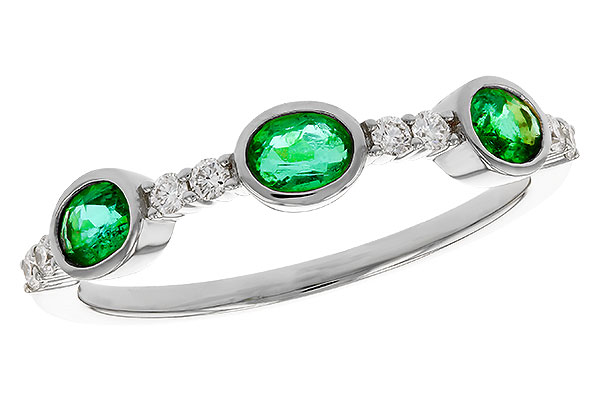 D284-08372: LDS WEDDING RG .46 TW EMERALD .58 TGW