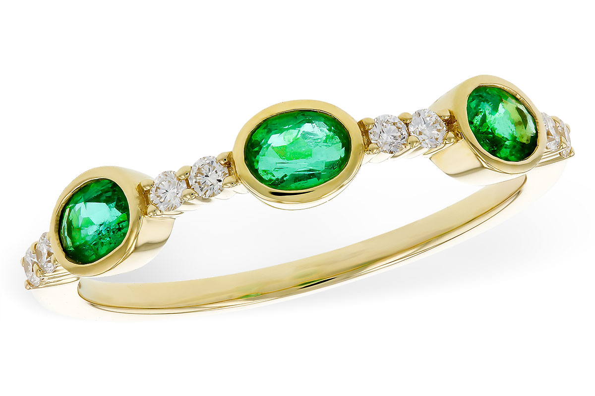D284-08372: LDS WEDDING RG .46 TW EMERALD .58 TGW