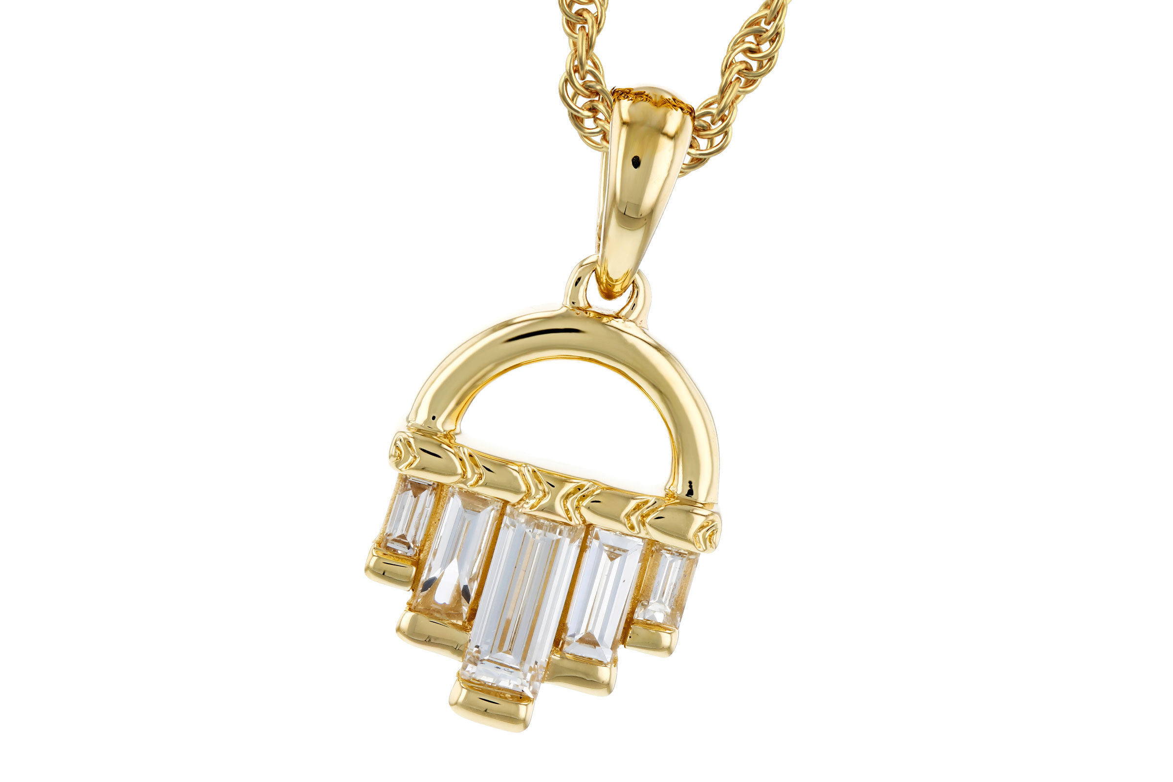 D284-92945: NECKLACE .46 TW BAGUETTE DIAMONDS