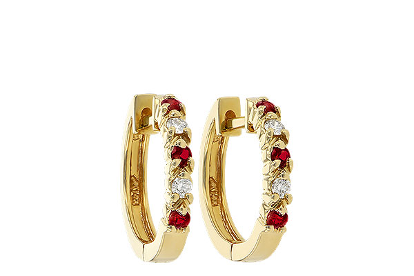 E010-39299: EARRINGS .17 RUBY .26 TGW