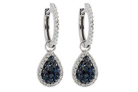 E195-90226: EARR .50 BLUE DIA .95 TW