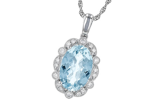 E199-51126: NECKLACE 2.40 AQUA 2.57 TGW (12x8MM AQ)