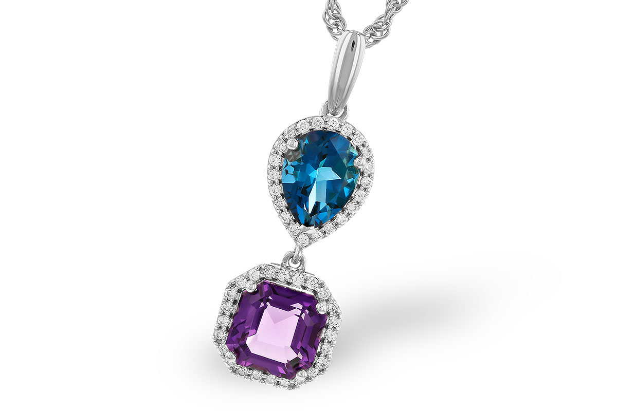 E283-13854: NECKLACE 2.50 SEMI-PREC (AMY,LBT) 2.66 TGW