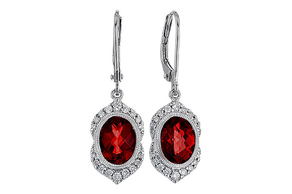 E284-00208: EARRING 3.06 GARNET 3.25 TGW
