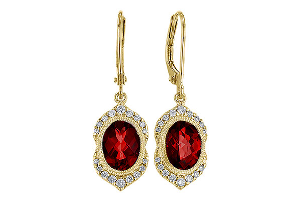 E284-00208: EARRING 3.06 GARNET 3.25 TGW