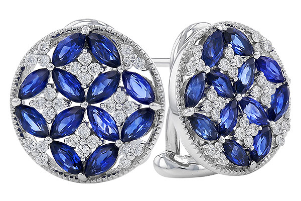 E284-01181: EARRINGS 2.07 TW SAPPHIRE 2.37 TGW