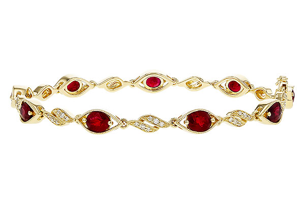 E284-02090: BRACELET 3.68 RUBY 3.92 TGW (7")