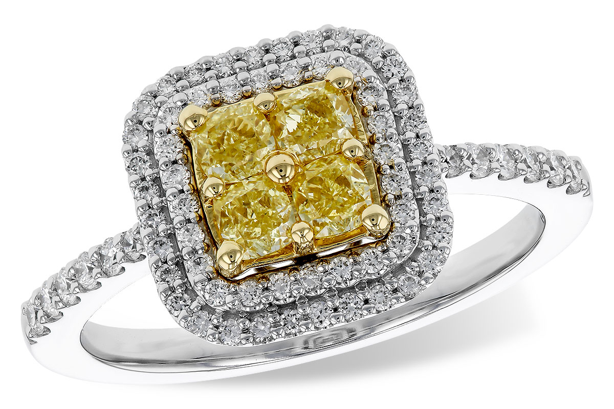 E284-03854: LDS RG .52 FANCY YELLOW DIAMONDS .85 TW