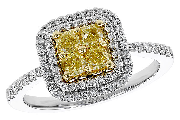 E284-03854: LDS RG .52 FANCY YELLOW DIAMONDS .85 TW
