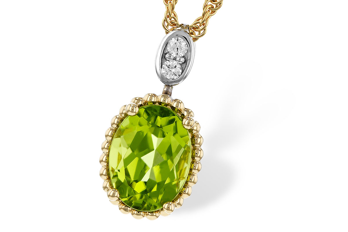 E284-07526: NECKLACE 1.22 PERIDOT 1.25 TGW (8x6MM OV)
