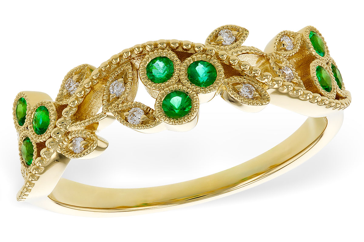 E284-08372: LDS WED RG .17 EMERALD TW .23 TGW