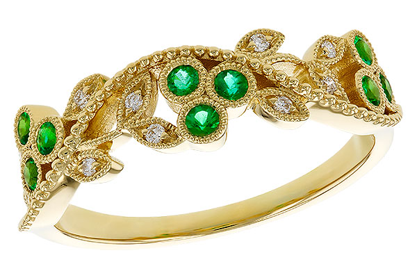 E284-08372: LDS WED RG .17 EMERALD TW .23 TGW