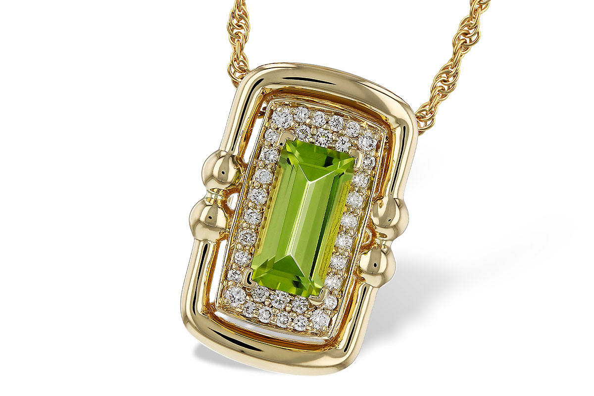 E284-08399: NECKLACE .72 PERIDOT .84 TGW (8x4MM PER)