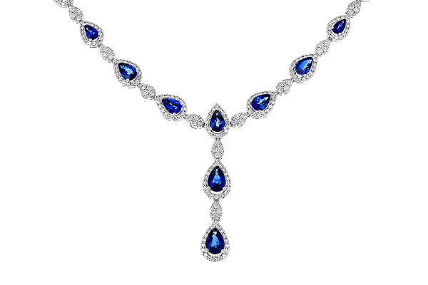 E284-08417: NECKLACE 4.82 TW SAPPHIRE 7.02 TGW (17")
