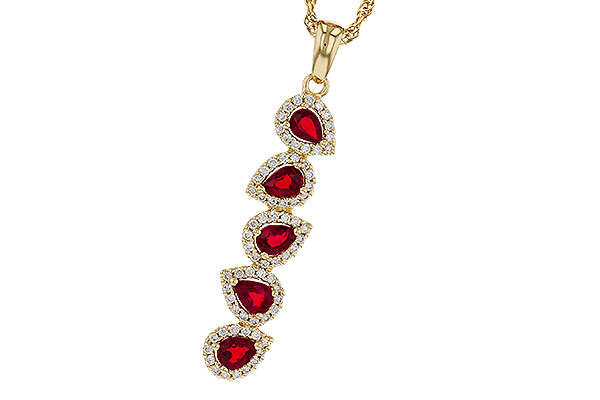 E284-08454: NECKLACE .90 TW RUBY 1.14 TGW