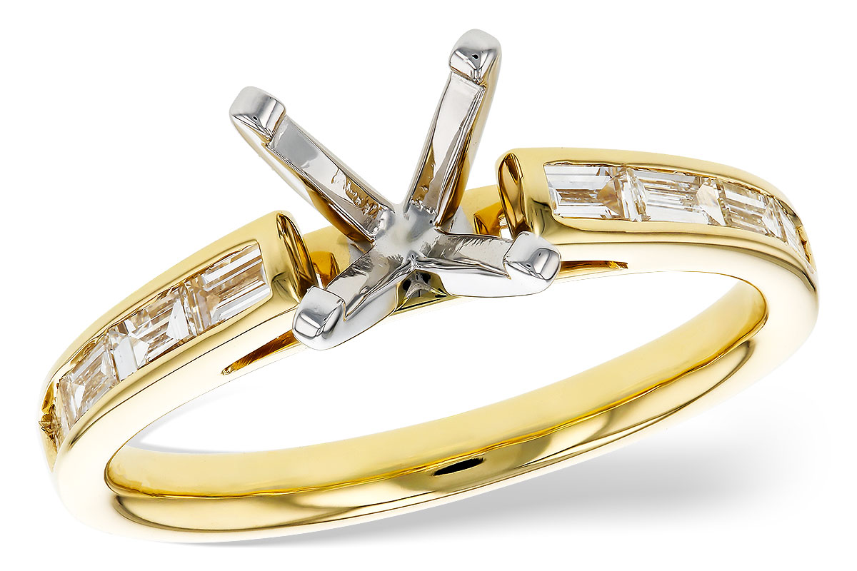 E284-91108: LDS SEMI DIA RG .38 TW BAGUETTES