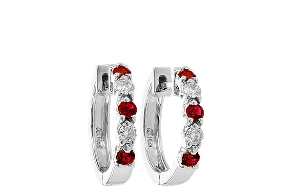 F010-39299: EARRINGS .33 RUBY .52 TGW