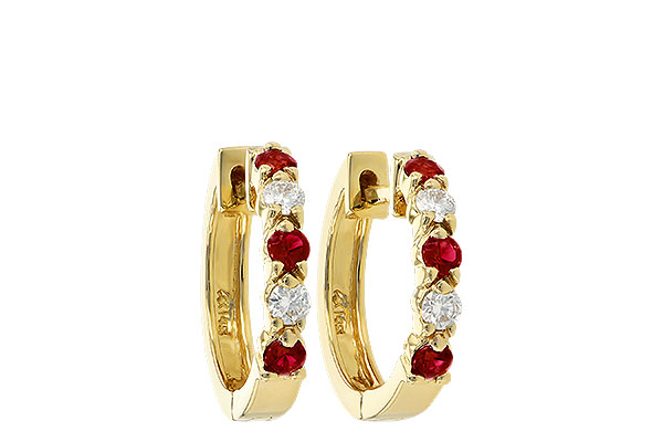 F010-39299: EARRINGS .33 RUBY .52 TGW