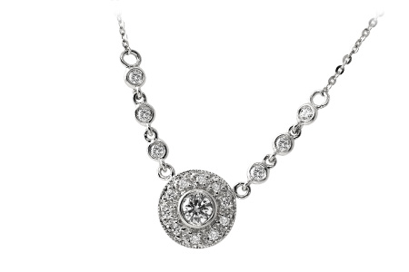 F014-98372: NECKLACE .17 BR .33 TW