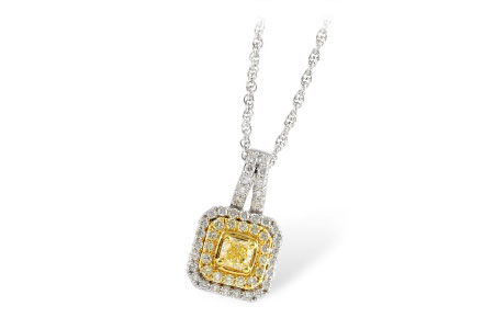 F196-77463: NECK .38 CTR YELLOW DIAMOND .89 TW