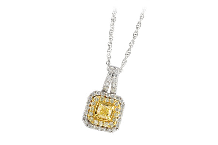 F196-77463: NECK .38 CTR YELLOW DIAMOND .89 TW