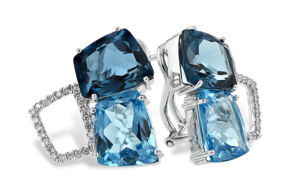 F197-66635: EARR 10.80 BLUE TOPAZ 11.00 TGW