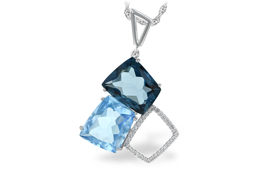 F197-70217: NECK 10.60 BLUE TOPAZ 10.73 TGW