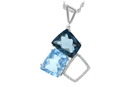 F197-70217: NECK 10.60 BLUE TOPAZ 10.73 TGW