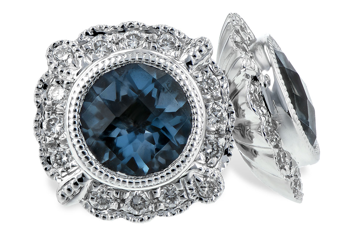 F198-56572: EARR 1.03 BLUE TOPAZ 1.17 TGW