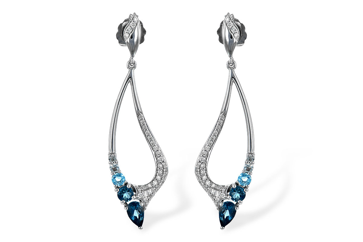 F198-61108: EARR .98 BLUE TOPAZ 1.25 TGW